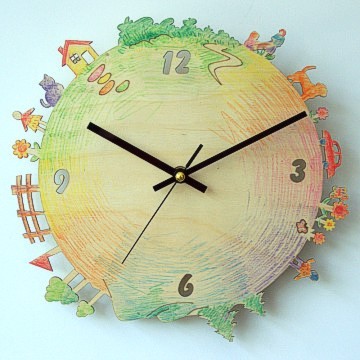 DIY木质艺术墙钟--欢乐时光个性化