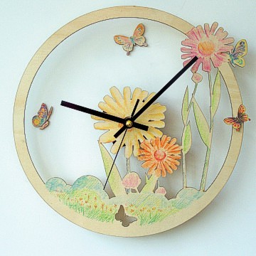 DIY Art Wall Clock--butterfly